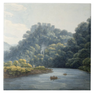 Goodrich Schloss auf dem Ypsilon (w/c, Stift u. Fliese