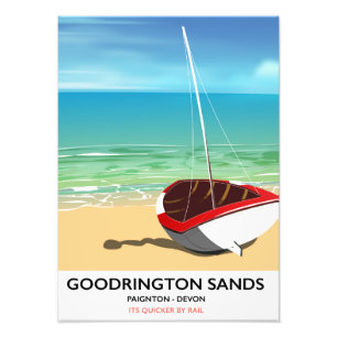 Goodrington Sands Devon Vintage Reiseplakat Fotodruck