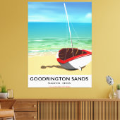Goodrington Sands Devon Vintage Reiseplakat Leinwanddruck (Insitu (Wohnzimmer))