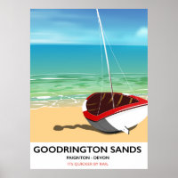 Goodrington Sands Devon Vintage Reiseplakat