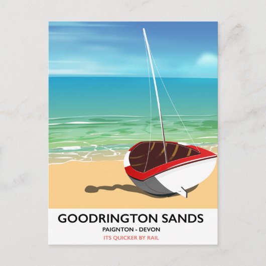 Goodrington Sands Devon Vintage Reiseplakat Postkarte (Vorderseite)