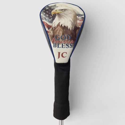 Goodseges America Patriotic Eagle Custom Initials Golf Headcover (Vorderseite)