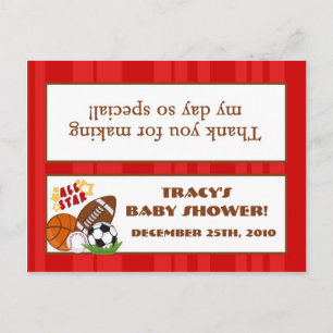 Goody Bag Topper All-Star Red Einladungspostkarte