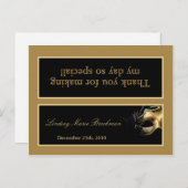 Goody Bag Topper Mis XV Gold Black Party Einladungspostkarte (Vorne/Hinten)