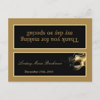 Goody Bag Topper Sweet 16 Gold Black Party Einladungspostkarte