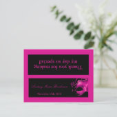 Goody Bag Topper Sweet 16 Hot Pink Black Party Einladungspostkarte (Stehend Vorderseite)