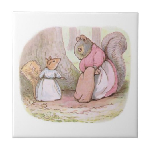 Goody und Mrs. Hackee (Eichhörnchen) (Beatrix Pott Fliese (Vorderseite)