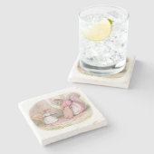 Goody und Mrs. Hackee (Eichhörnchen) (Beatrix Pott Steinuntersetzer (Seitenansicht)