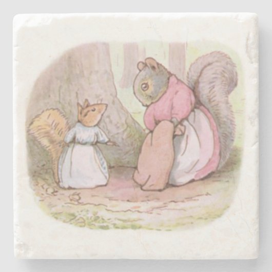 Goody und Mrs. Hackee (Eichhörnchen) (Beatrix Pott Steinuntersetzer (Vorderseite)