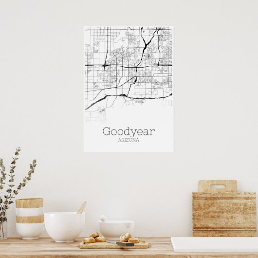 Goodyear Map - Arizona - City Map Poster (Küche)
