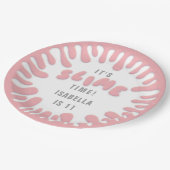 Gooey Rose Rosa Schleim Party Pappteller (Schrägansicht)