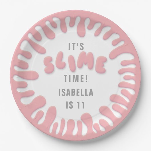 Gooey Rose Rosa Schleim Party Pappteller (Vorderseite)