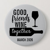 Goof Friends Wein Verkostung Traumreise Flasche Button (Vorderseite)