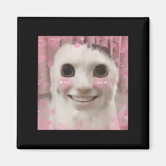 Goofy Ahh Cat Meme Dank verflucht Weirdcore Cringe Magnet (Vorne)