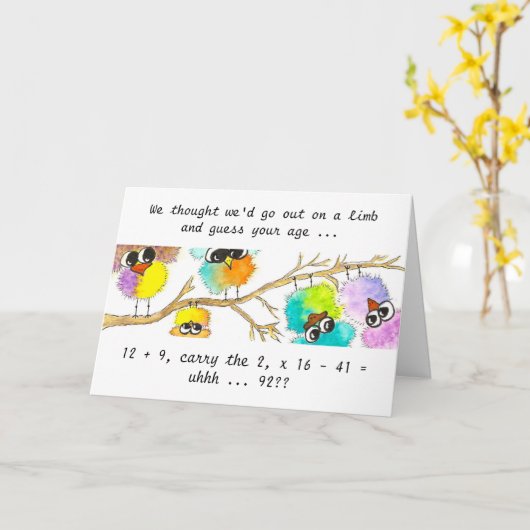 Goofy Birds and Match Birthday Card Karte (Gelbe Blume)
