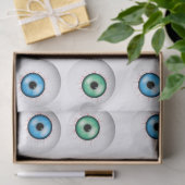 Goofy Blue und Green Eyeball Pattern Seidenpapier (Geschenk)
