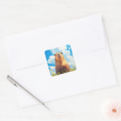 Goofy Capybara Smile Quadratischer Aufkleber (Umschlag)
