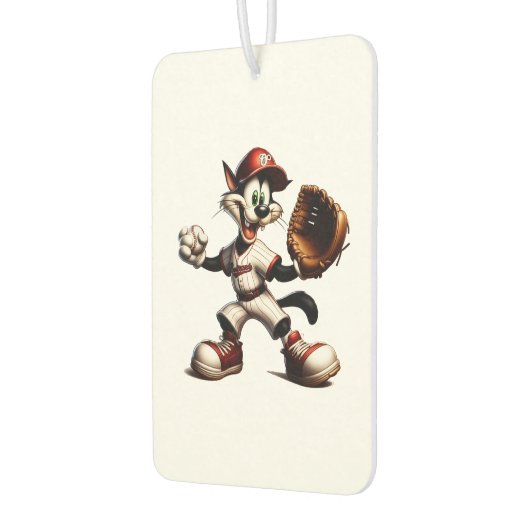 Goofy Cat Baseball Pitcher bricht auf Autolufterfrischer (Links)