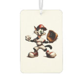 Goofy Cat Baseball Pitcher bricht auf Autolufterfrischer (Rückseite)