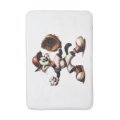 Goofy Cat Baseball Pitcher bricht auf Badematte (Vorderseite Vertikal)