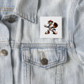 Goofy Cat Baseball Pitcher bricht auf Button (Beispiel)