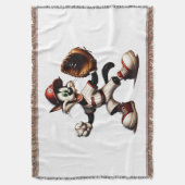 Goofy Cat Baseball Pitcher bricht auf Decke (Vorderseite Vertikal)