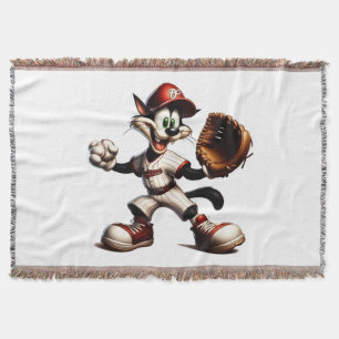 Goofy Cat Baseball Pitcher bricht auf Decke