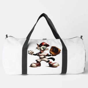 Goofy Cat Baseball Pitcher bricht auf Duffle Bag