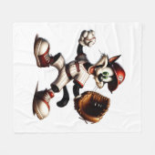 Goofy Cat Baseball Pitcher bricht auf Fleecedecke (Vorderseite (Horizontal))