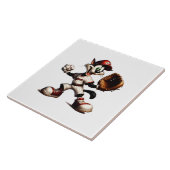 Goofy Cat Baseball Pitcher bricht auf Fliese (Seite)