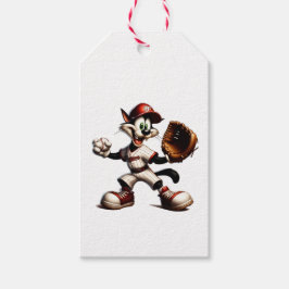 Goofy Cat Baseball Pitcher bricht auf Geschenkanhänger