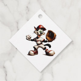 Goofy Cat Baseball Pitcher bricht auf Geschenkanhänger