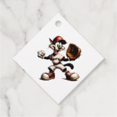 Goofy Cat Baseball Pitcher bricht auf Geschenkanhänger (Vorderseite)