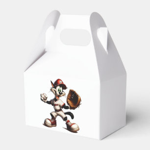 Goofy Cat Baseball Pitcher bricht auf Geschenkschachtel