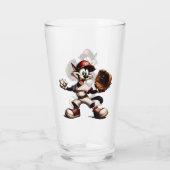 Goofy Cat Baseball Pitcher bricht auf Glas (Rückseite)