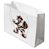 Goofy Cat Baseball Pitcher bricht auf Große Geschenktüte (Rückseite Schrägansicht)