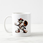 Goofy Cat Baseball Pitcher bricht auf Kaffeetasse (Links)