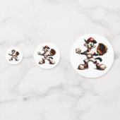 Goofy Cat Baseball Pitcher bricht auf Konfetti (Vorderseiten)