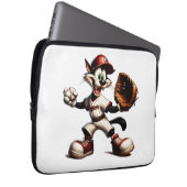 Goofy Cat Baseball Pitcher bricht auf Laptopschutzhülle (Vorne Rechts)