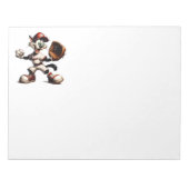 Goofy Cat Baseball Pitcher bricht auf Notizblock (Vorderseite)