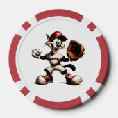 Goofy Cat Baseball Pitcher bricht auf Pokerchips (Rückseite)
