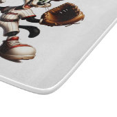 Goofy Cat Baseball Pitcher bricht auf Schneidebrett (Ecke)