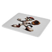 Goofy Cat Baseball Pitcher bricht auf Schneidebrett (Ecke)