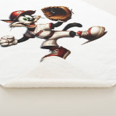 Goofy Cat Baseball Pitcher bricht auf Sherpadecke (3/4)