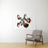Goofy Cat Baseball Pitcher bricht auf Wandteppich (Beispiel (Horizontal))