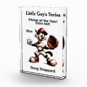 Goofy Cat Baseball Pitcher fünf Textbereiche Fotoblock (Rechts)