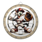 Goofy Cat Baseball Pitcher Windup Regulation Dartscheibe (vorne)