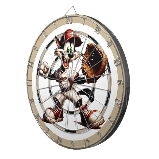 Goofy Cat Baseball Pitcher Windup Regulation Dartscheibe (Vorderseite rechts)