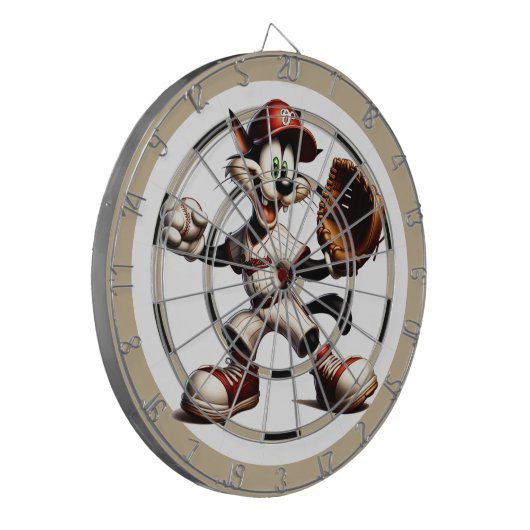 Goofy Cat Baseball Pitcher Windup Regulation Dartscheibe (Vorderseite Links)