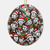Goofy Christmas Elves Keramik Ornament (Links)